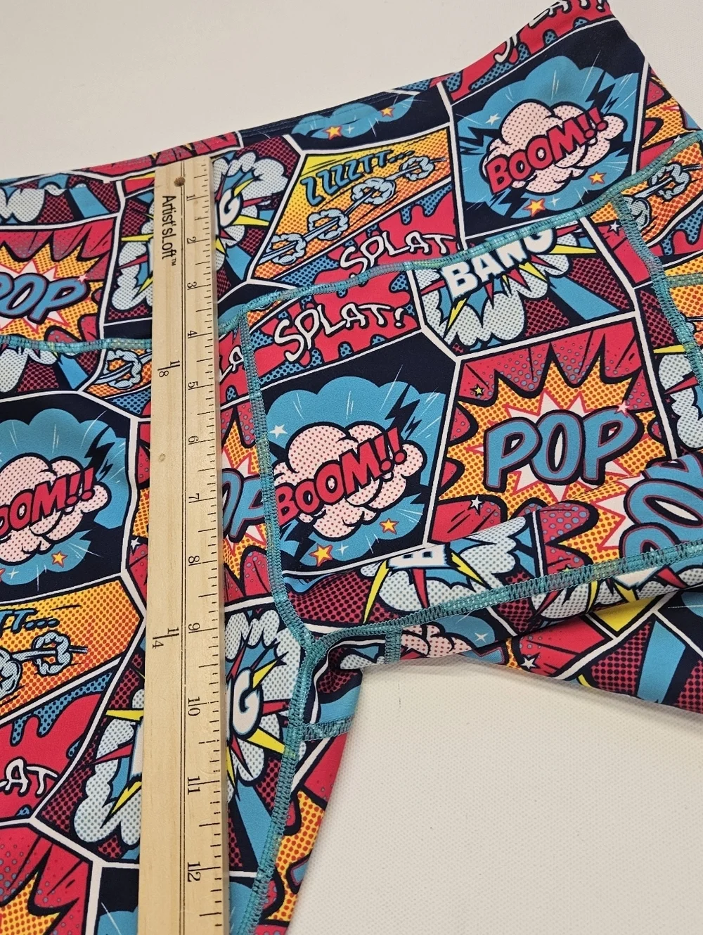 Constantly Varied Gear CVG Comic Strip Print Leggings Size Large with Pockets